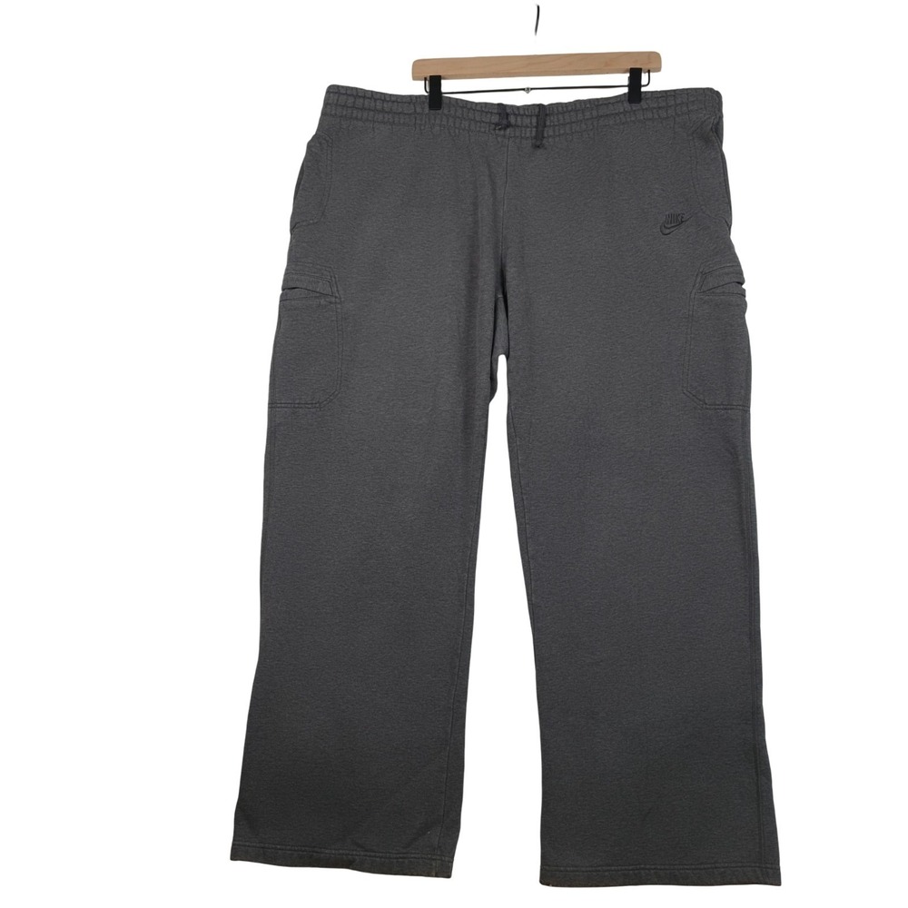 Nike Sportswear Mens XXL Grey Cargo Sweatpants Baggy Wide Leg Y2K Athletic Gym